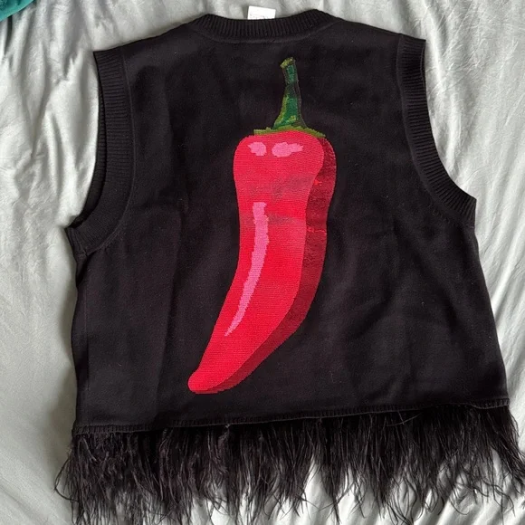 Queen of Sparkles Caliente feather tank top - Picture 2 of 2